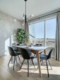 dining room in the midland showhome in rosewood